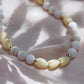 Gold Necklace - White Turquoise Pikake Flower Bead Necklace - Hakumele - ke aloha jewelry