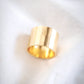 Wide Vermeil Gold Cigar Band Ring - Kahekili