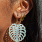 Earrings - X-Large Shell Monstera Earrings - Kaliko - ke aloha jewelry